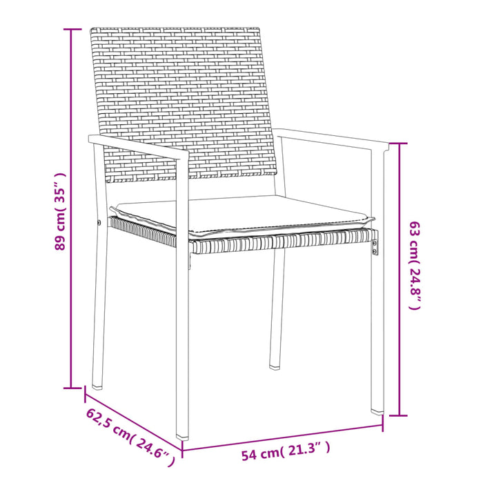 Set mobilier de grădină cu perne, 9 piese, poliratan și oțel WALTI