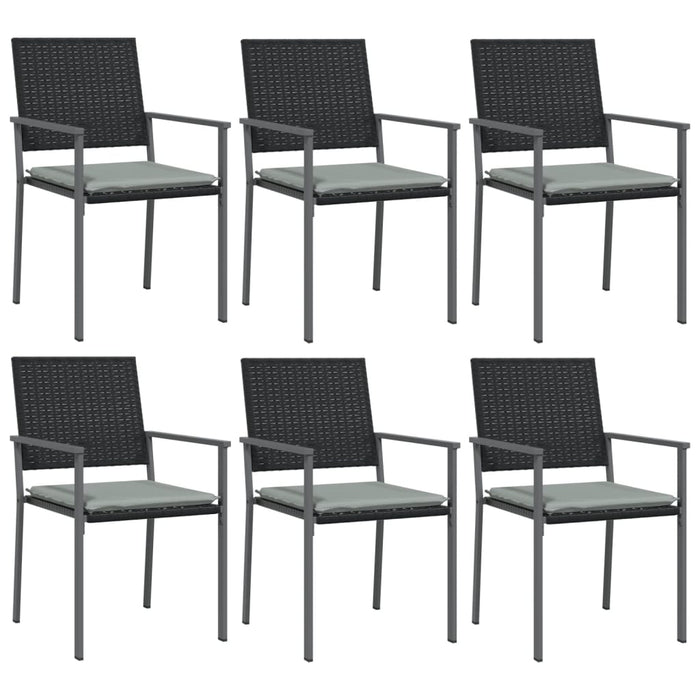 Set mobilier de grădină, 7 piese, poliratan și oțel WALTI