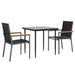 Set mobilier de grădină, 3 piese, negru, textilenă și oțel - WALTI WALTI