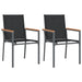 Set mobilier de grădină, 3 piese, negru, textilenă și oțel - WALTI WALTI