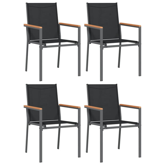 Set mobilier de grădină, 5 piese, negru, textilenă și oțel - WALTI WALTI