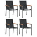 Set mobilier de grădină, 5 piese, negru, textilenă și oțel - WALTI WALTI