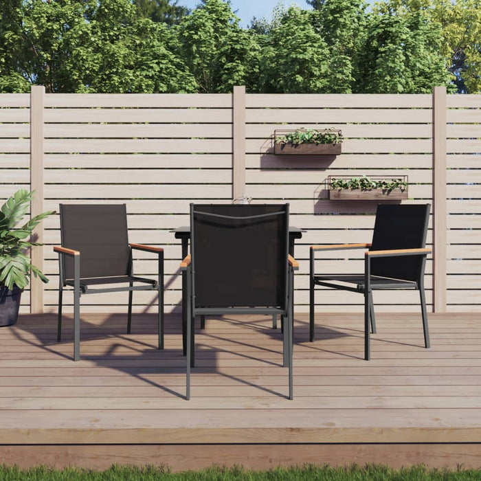 Set mobilier de grădină, 5 piese, negru, textilenă și oțel - WALTI WALTI