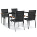 Set mobilier de grădină, 5 piese, negru, textilenă și oțel - WALTI WALTI