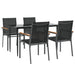 Set mobilier de grădină, 5 piese, negru, textilenă și oțel - WALTI WALTI