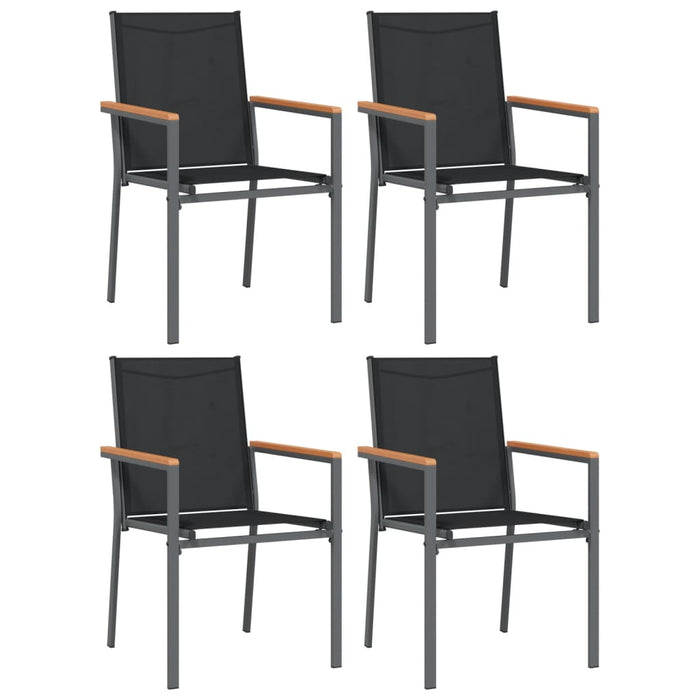 Set mobilier de grădină, 5 piese, negru, textilenă și oțel - WALTI WALTI
