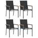 Set mobilier de grădină, 5 piese, negru, textilenă și oțel - WALTI WALTI