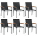 Set mobilier de grădină, 7 piese, negru, textilenă și oțel - WALTI WALTI