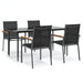 Set mobilier de grădină, 5 piese, negru, textilenă și oțel - WALTI WALTI