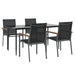 Set mobilier de grădină, 5 piese, negru, textilenă și oțel - WALTI WALTI