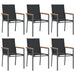 Set mobilier de grădină, 7 piese, negru, textilenă și oțel - WALTI WALTI
