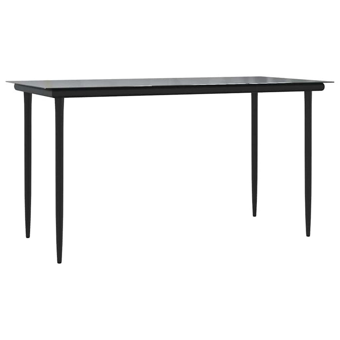 Set mobilier de grădină, 7 piese, negru, textilenă și oțel - WALTI WALTI