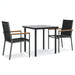 Set mobilier de grădină, 3 piese, negru, textilenă și oțel - WALTI WALTI