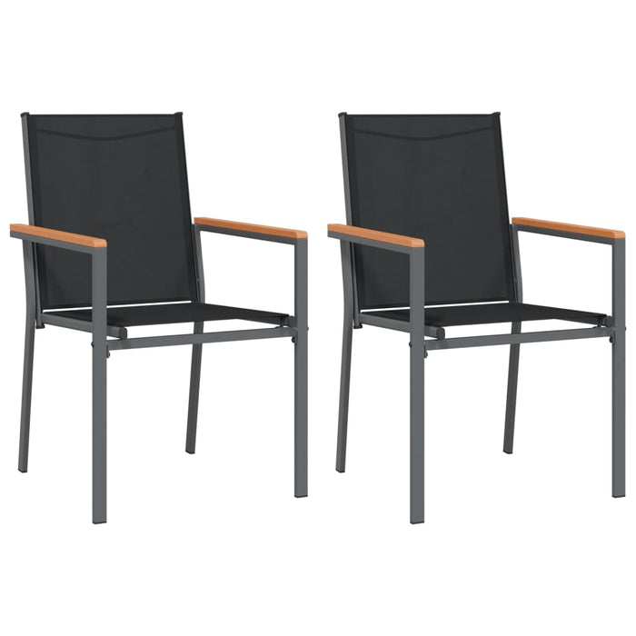 Set mobilier de grădină, 3 piese, negru, textilenă și oțel - WALTI WALTI
