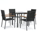 Set mobilier de grădină, 5 piese, negru, textilenă și oțel - WALTI WALTI