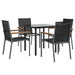 Set mobilier de grădină, 5 piese, negru, textilenă și oțel - WALTI WALTI