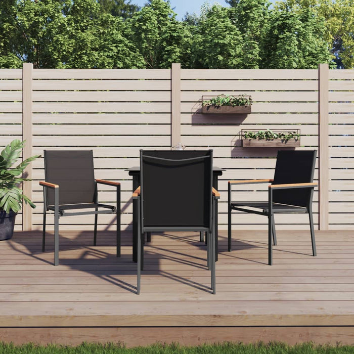 Set mobilier de grădină, 5 piese, negru, textilenă și oțel - WALTI WALTI