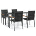 Set mobilier de grădină, 5 piese, negru, textilenă și oțel - WALTI WALTI
