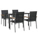Set mobilier de grădină, 5 piese, negru, textilenă și oțel - WALTI WALTI