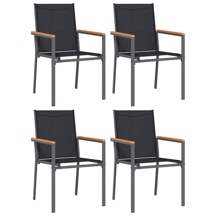 Set mobilier de grădină, 5 piese, negru, textilenă și oțel - WALTI WALTI