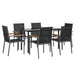 Set mobilier de grădină, 7 piese, negru, textilenă și oțel - WALTI WALTI