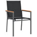 Set mobilier de grădină, 7 piese, negru, textilenă și oțel - WALTI WALTI