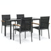 Set mobilier de grădină, 5 piese, negru, textilenă și oțel - WALTI WALTI