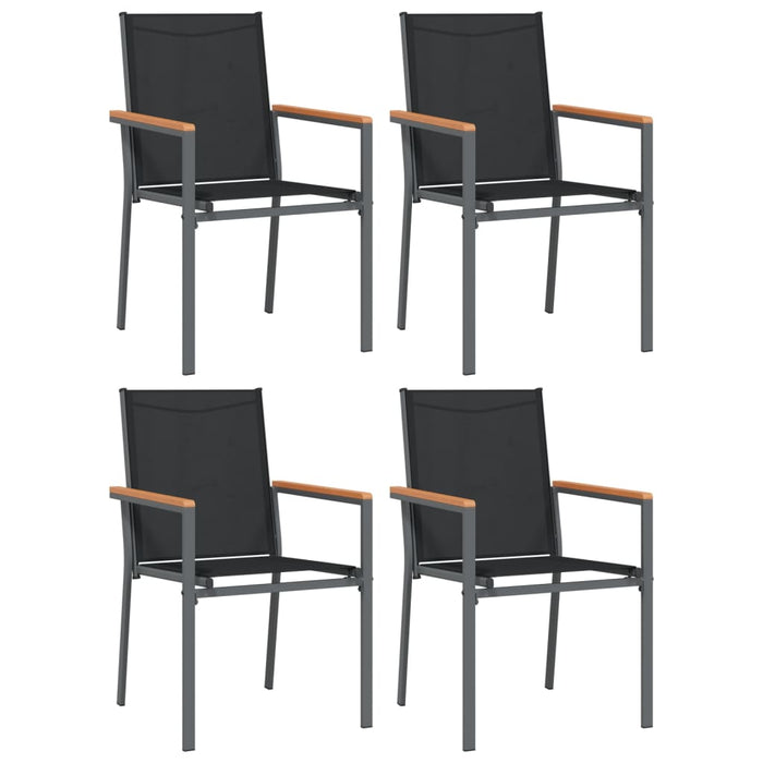 Set mobilier de grădină, 5 piese, negru, textilenă și oțel - WALTI WALTI