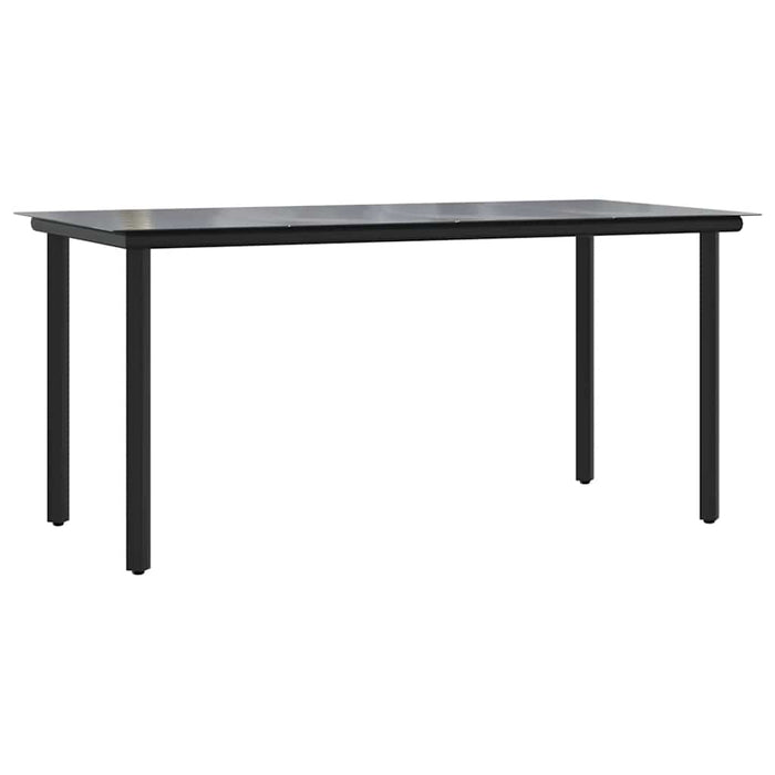 Set mobilier de grădină, 7 piese, negru, textilenă și oțel WALTI