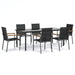 Set mobilier de grădină, 7 piese, negru, textilenă și oțel - WALTI WALTI