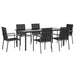 Set mobilier de grădină, 7 piese, negru, textilenă și oțel - WALTI WALTI