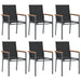 Set mobilier de grădină, 7 piese, negru, textilenă și oțel - WALTI WALTI