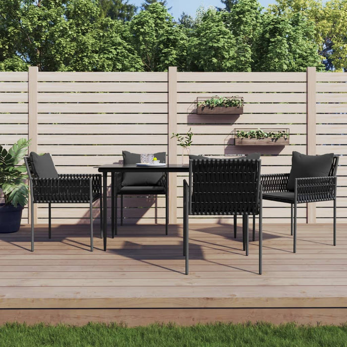 Set mobilier de grădină cu perne, 5 piese, poliratan și oțel - WALTI WALTI