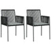 Set mobilier grădină cu perne, 3 piese, negru, poliratan & oțel - WALTI WALTI