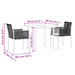 Set mobilier grădină cu perne, 3 piese, negru, poliratan & oțel - WALTI WALTI