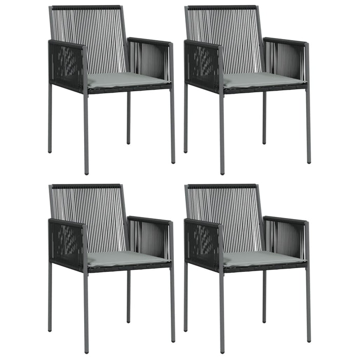 Set mobilier grădină cu perne, 5 piese, negru, poliratan & oțel - WALTI WALTI