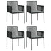Set mobilier grădină cu perne, 5 piese, negru, poliratan & oțel - WALTI WALTI