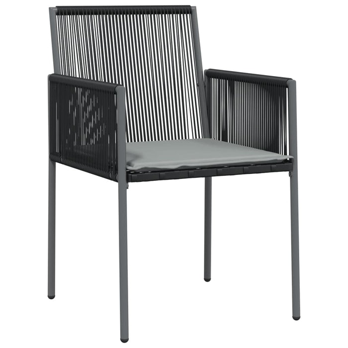 Set mobilier grădină cu perne, 5 piese, negru, poliratan & oțel - WALTI WALTI