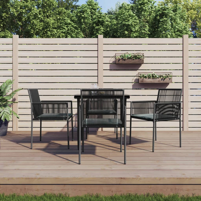 Set mobilier grădină cu perne, 5 piese, negru, poliratan & oțel - WALTI WALTI