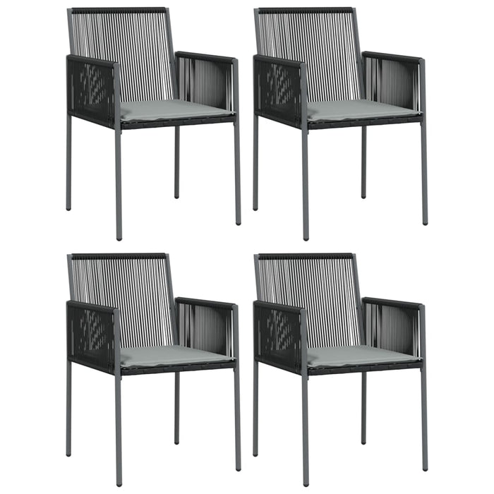 Set mobilier grădină cu perne, 5 piese, negru, poliratan & oțel - WALTI WALTI
