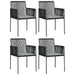 Set mobilier grădină cu perne, 5 piese, negru, poliratan & oțel - WALTI WALTI
