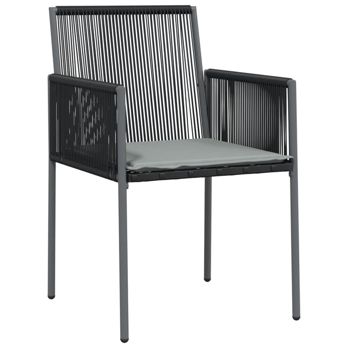 Set mobilier grădină cu perne, 5 piese, negru, poliratan & oțel - WALTI WALTI