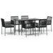 Set mobilier grădină cu perne, 7 piese, negru, poliratan & oțel - WALTI WALTI