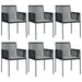 Set mobilier grădină cu perne, 7 piese, negru, poliratan & oțel - WALTI WALTI