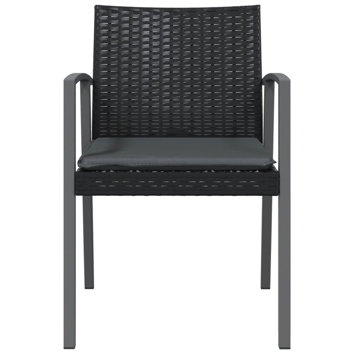 Scaune de grădină cu perne 4 buc. negru 56,5x57x83 cm poliratan - WALTI WALTI