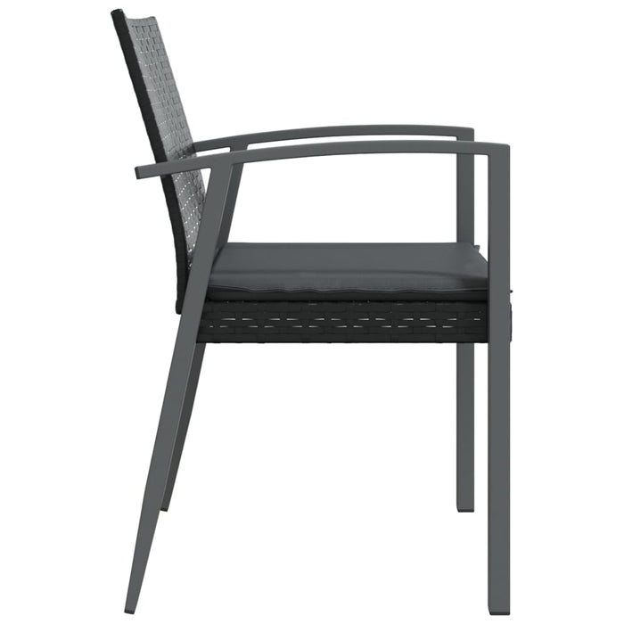 Scaune de grădină cu perne 4 buc. negru 56,5x57x83 cm poliratan - WALTI WALTI