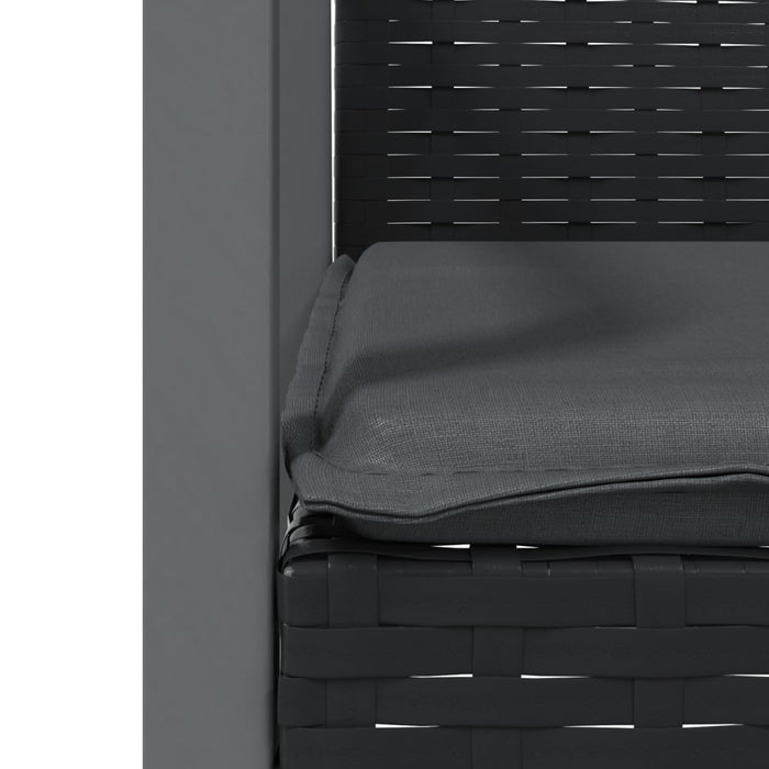 Scaune de grădină cu perne 4 buc. negru 56,5x57x83 cm poliratan - WALTI WALTI