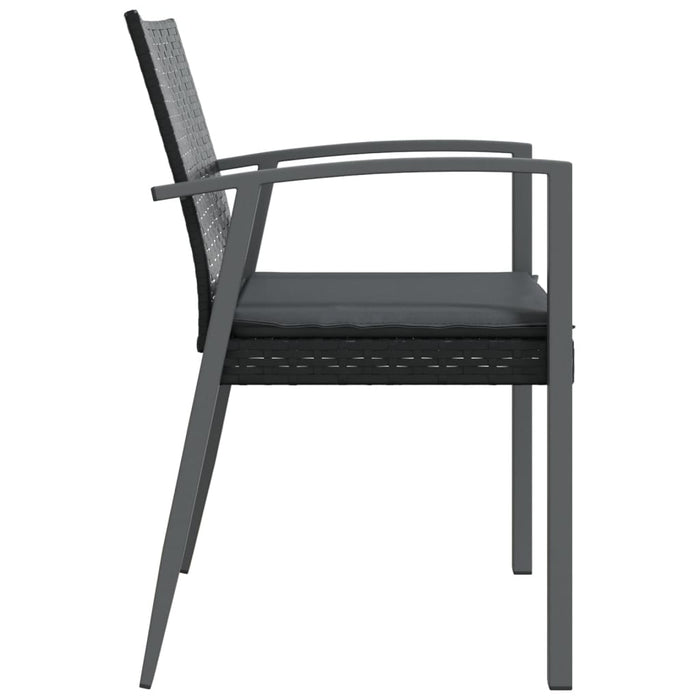 Scaune de grădină cu perne 6 buc. negru 56,5x57x83 cm poliratan - WALTI WALTI