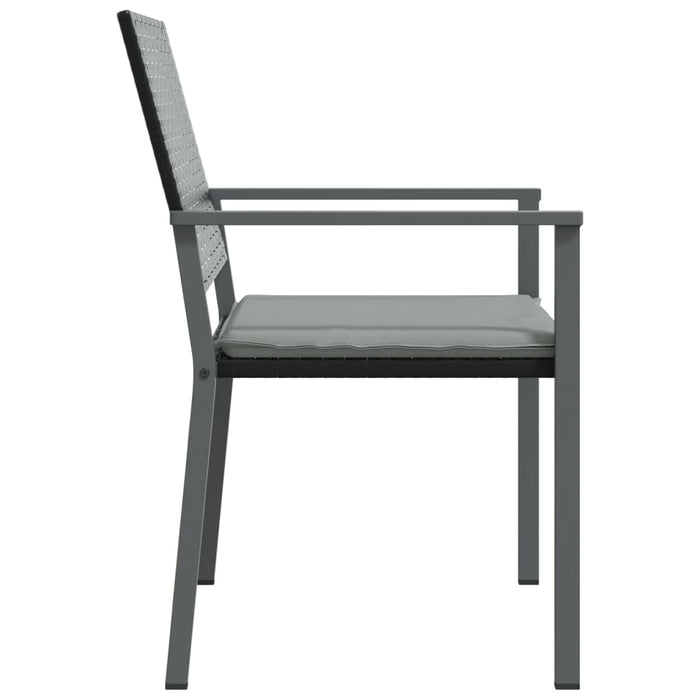 Scaune de grădină cu perne 4 buc. negru 54x62,5x89 cm poliratan - WALTI WALTI