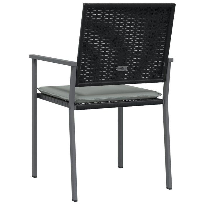 Scaune de grădină cu perne 4 buc. negru 54x62,5x89 cm poliratan - WALTI WALTI